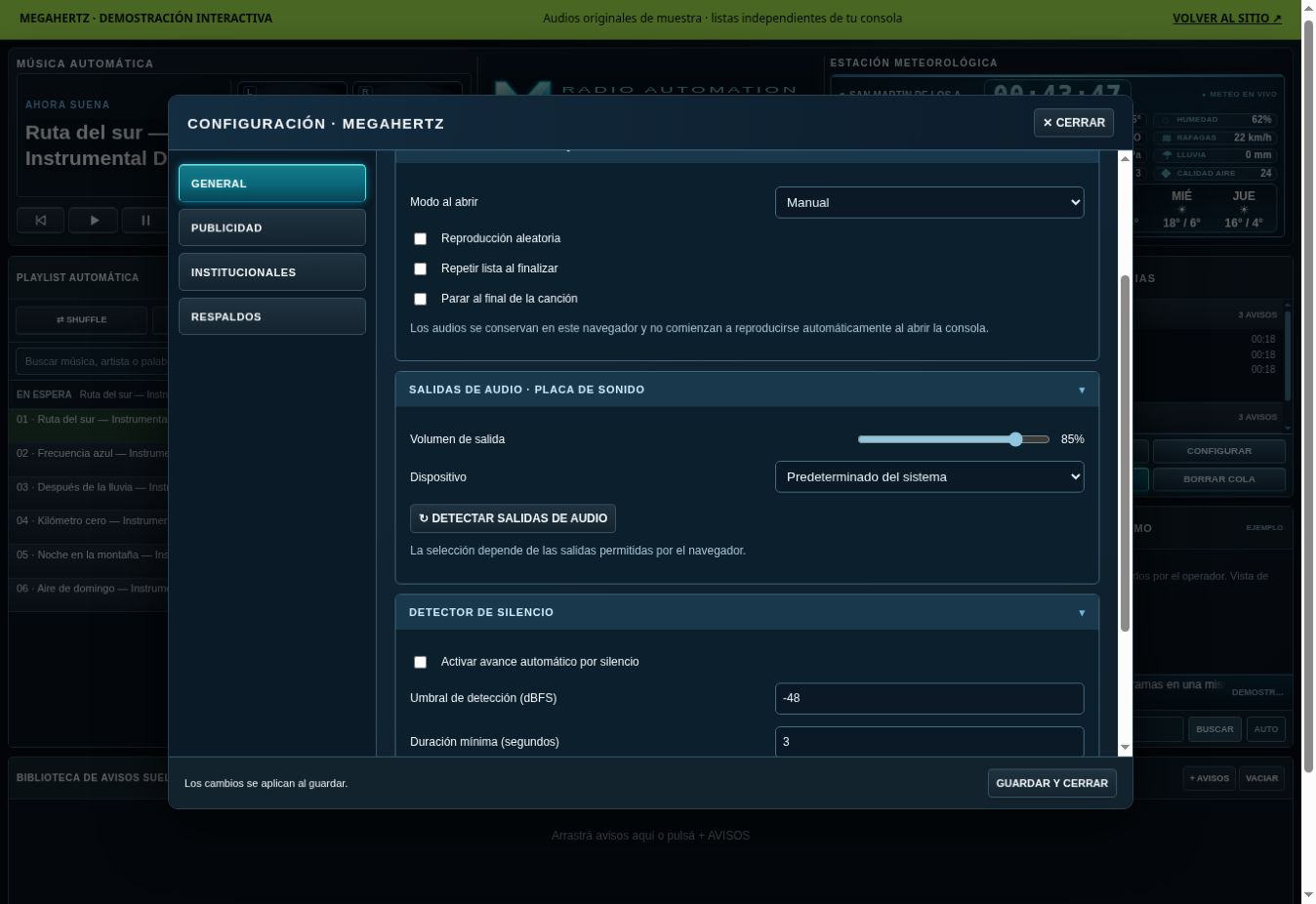 Captura real: Audio y continuidad